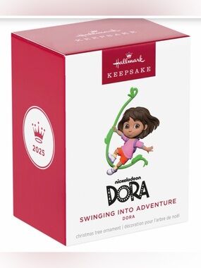 Hallmark Keepsake Dora Swinging Into Adventure Ornament - Pink, Green, Red